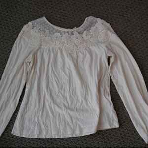 GAP White Floral Embroidered Blouse